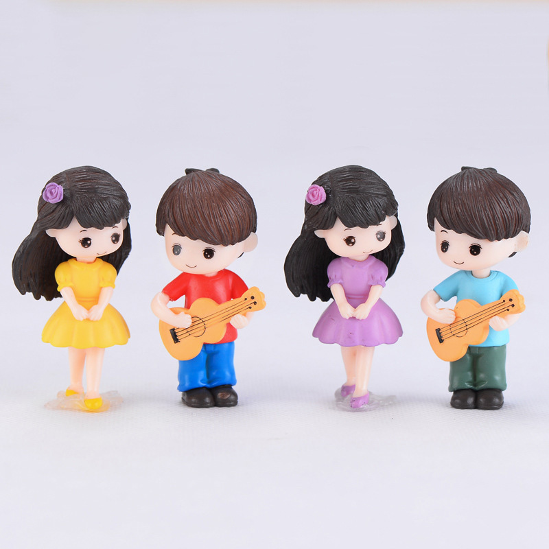 Car Accessories Walmart - Figurinhas Miniatura de Casal de Guitarristas,