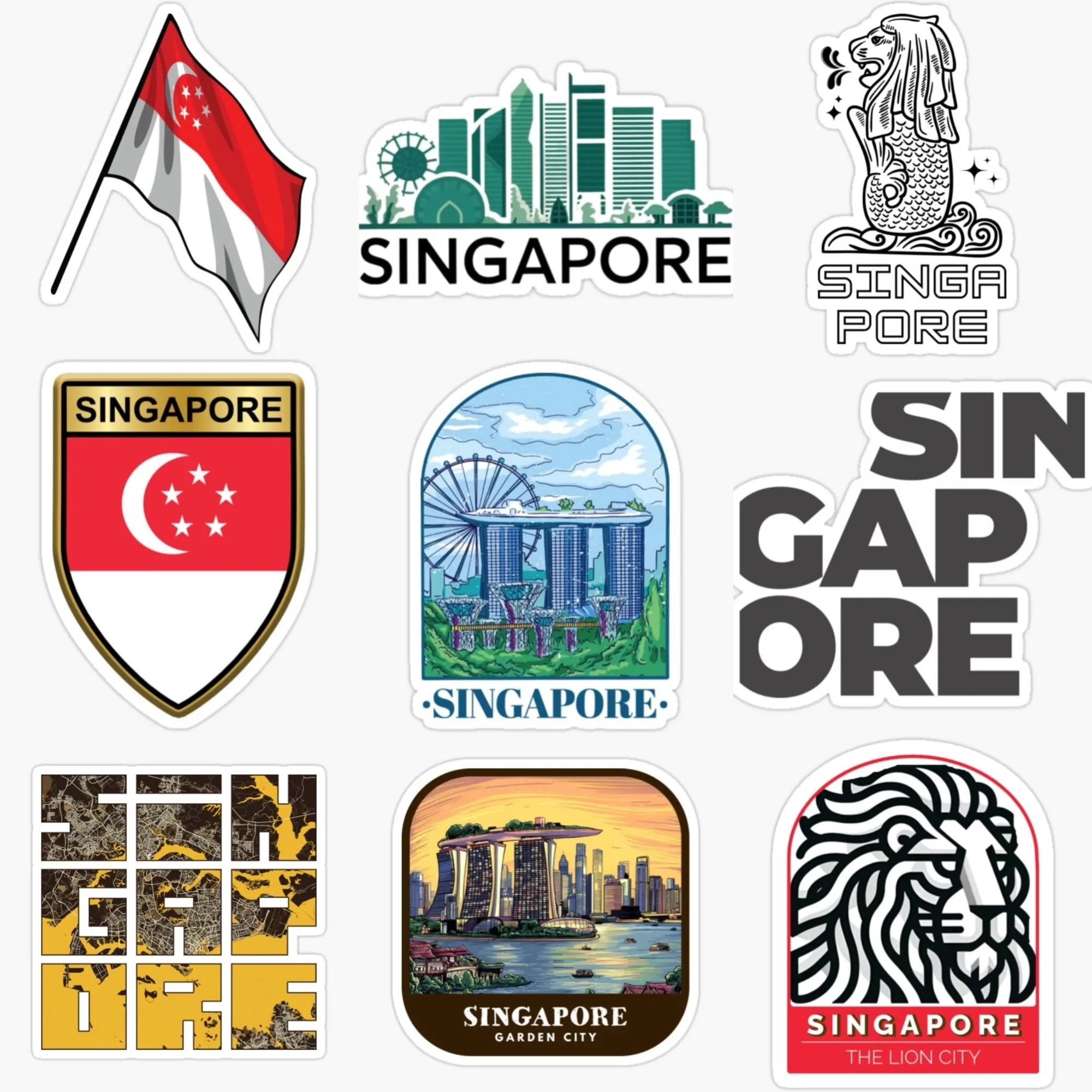 Car Accessories Singapore - Mapa da bandeira de singapura merlion
