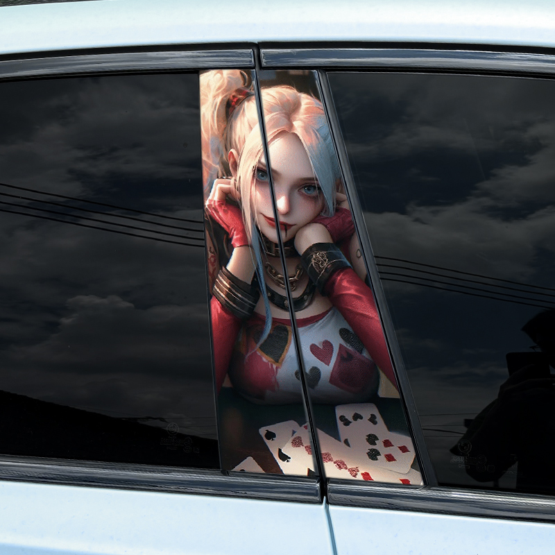 Car Accessories Joker - Joker Girl Car B-pilar Adesivos, Impermeável