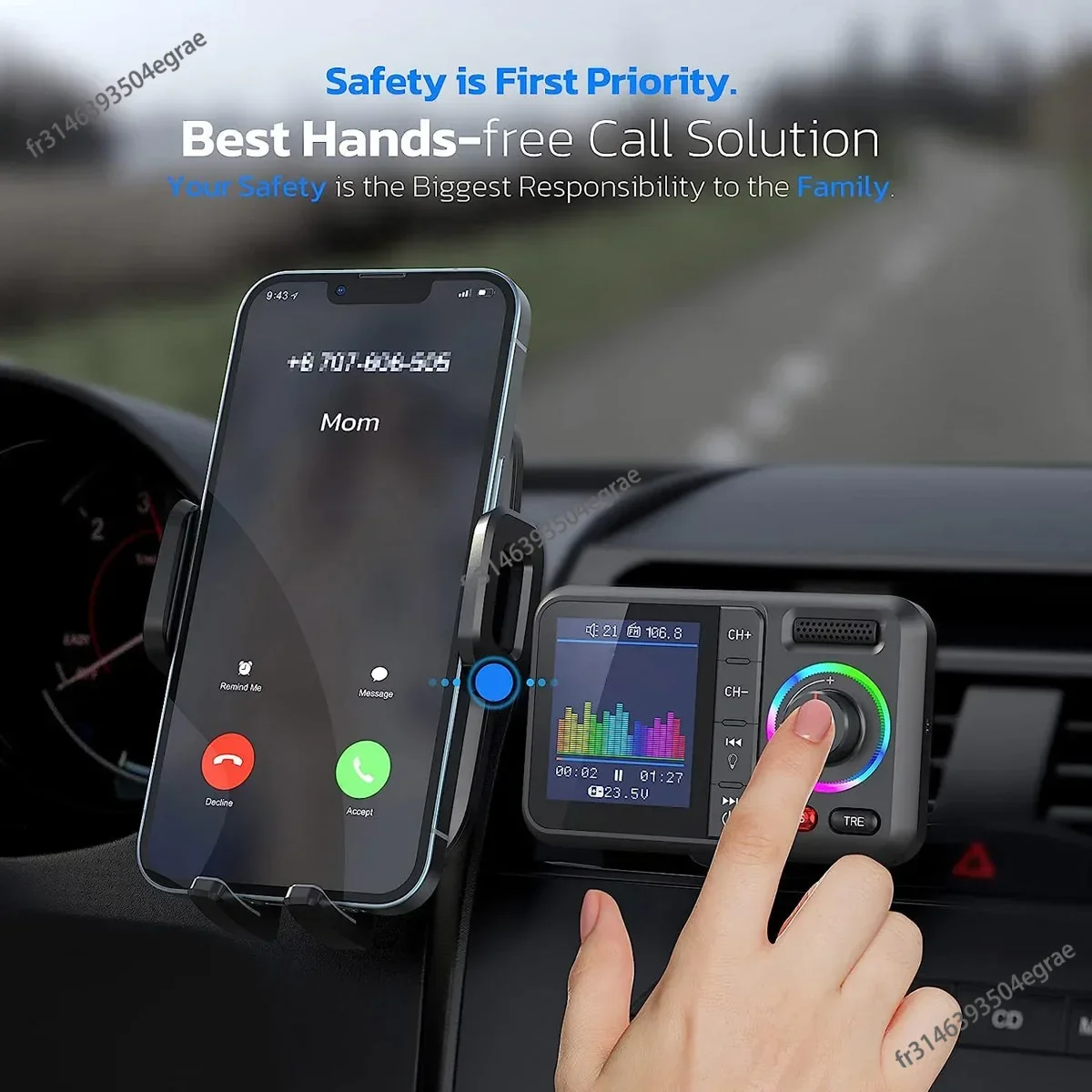 Wireless Car Charger - Transmissor FM Sem Fio com Tela