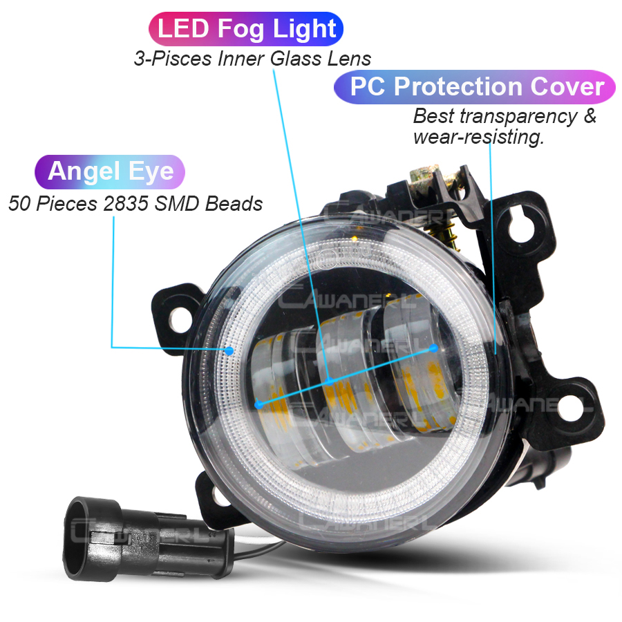 Carro LED Angel Eye Fog Light, - Car Accessories Xcent avaliação e preço